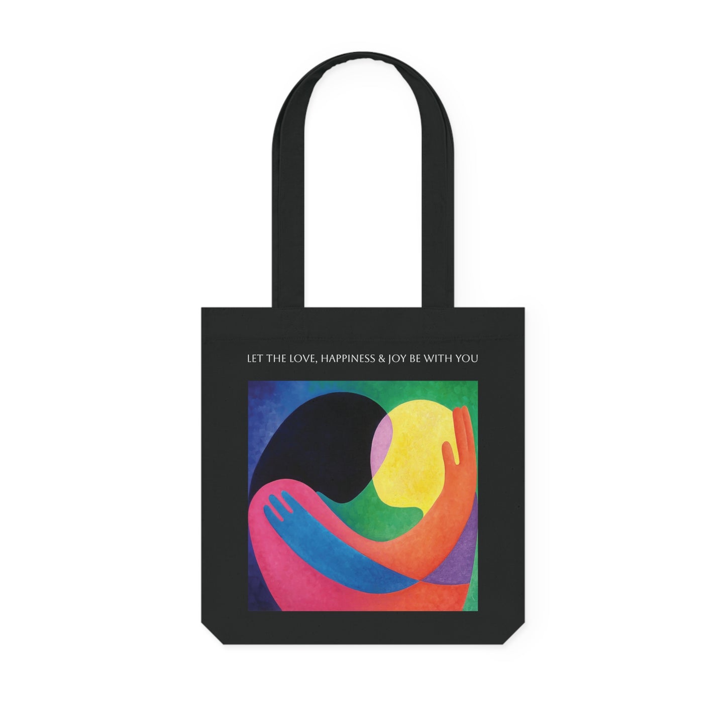 Copy of Colorful Woven Tote Bag - 'Let the Love, Happiness & Joy Be With You'