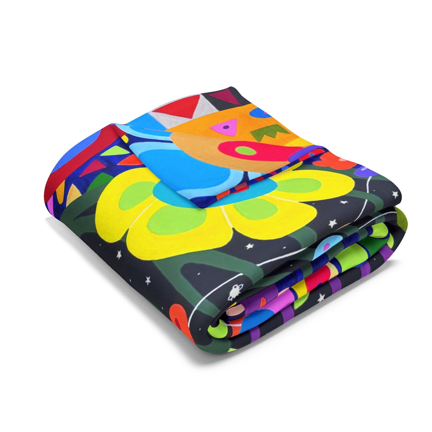 Vibrant Cat-Themed Arctic Fleece Blanket – Cozy, Colorful Home Decor for Cat Lovers
