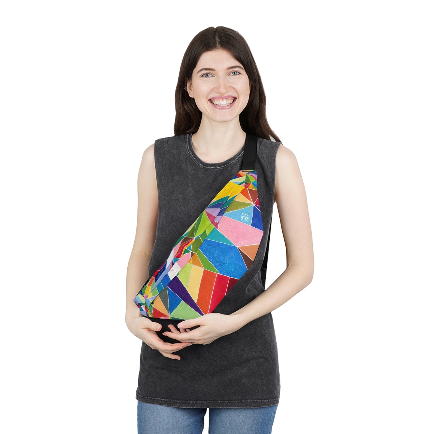 Colorful Geometric Large Fanny Pack - Fun & Functional Accessory for Adventurers