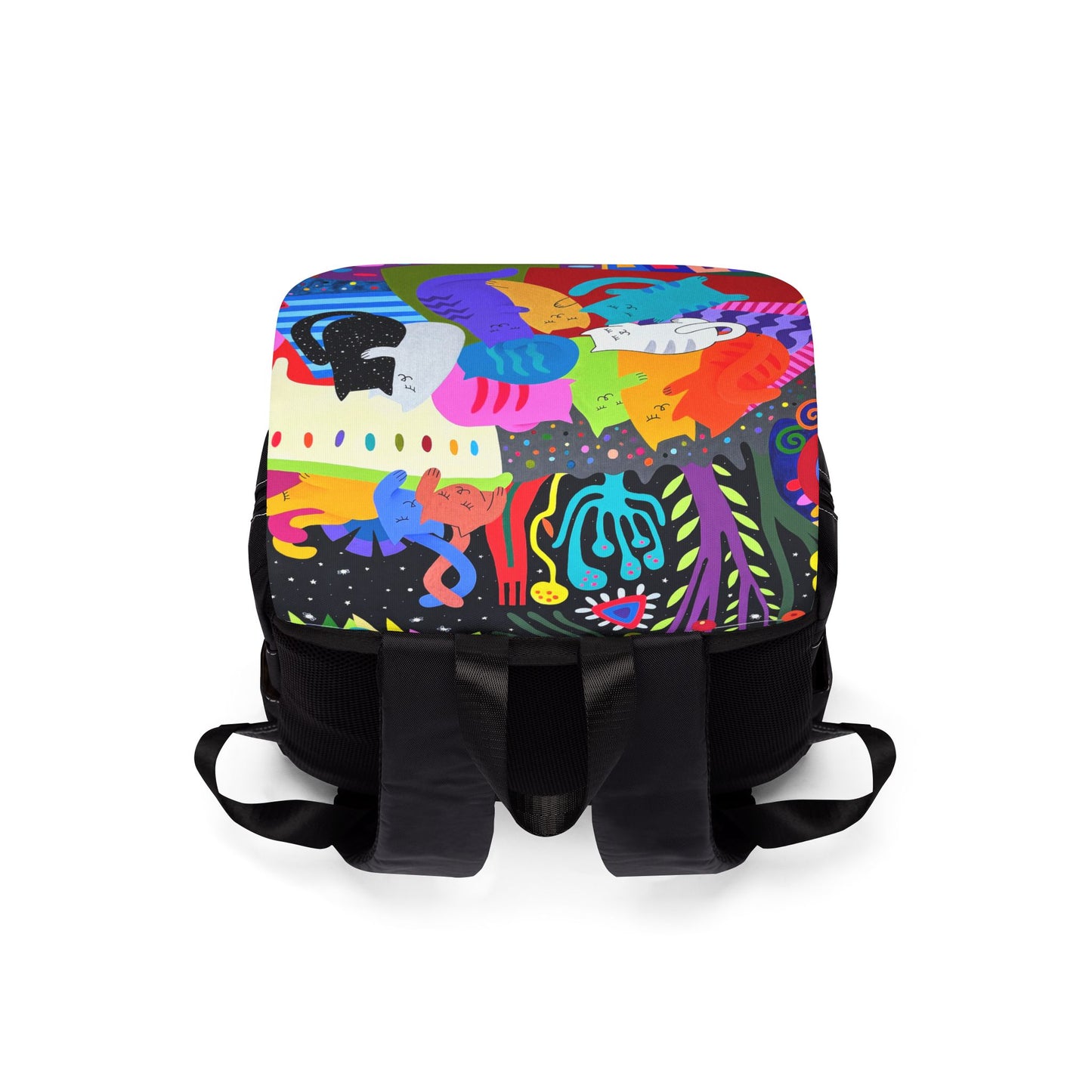 Shoulder Backpack - Colorful Art Design for School & Travel