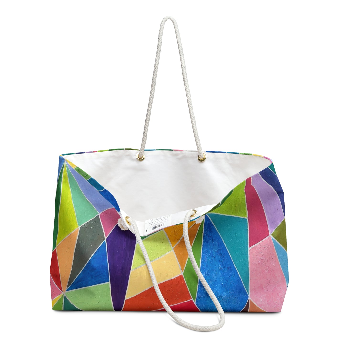 Bolsa de fin de semana geométrica colorida: perfecta para viajes y aventuras