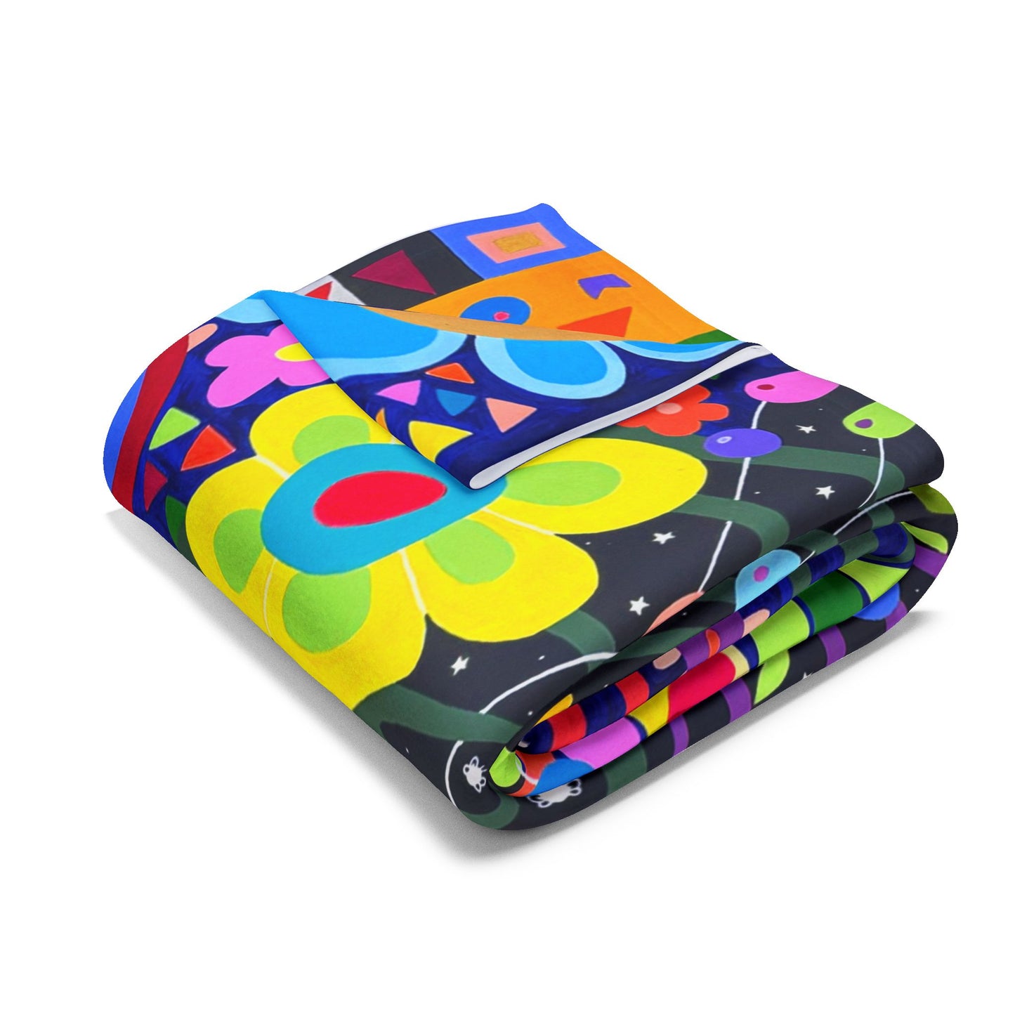 Vibrant Cat-Themed Arctic Fleece Blanket – Cozy, Colorful Home Decor for Cat Lovers