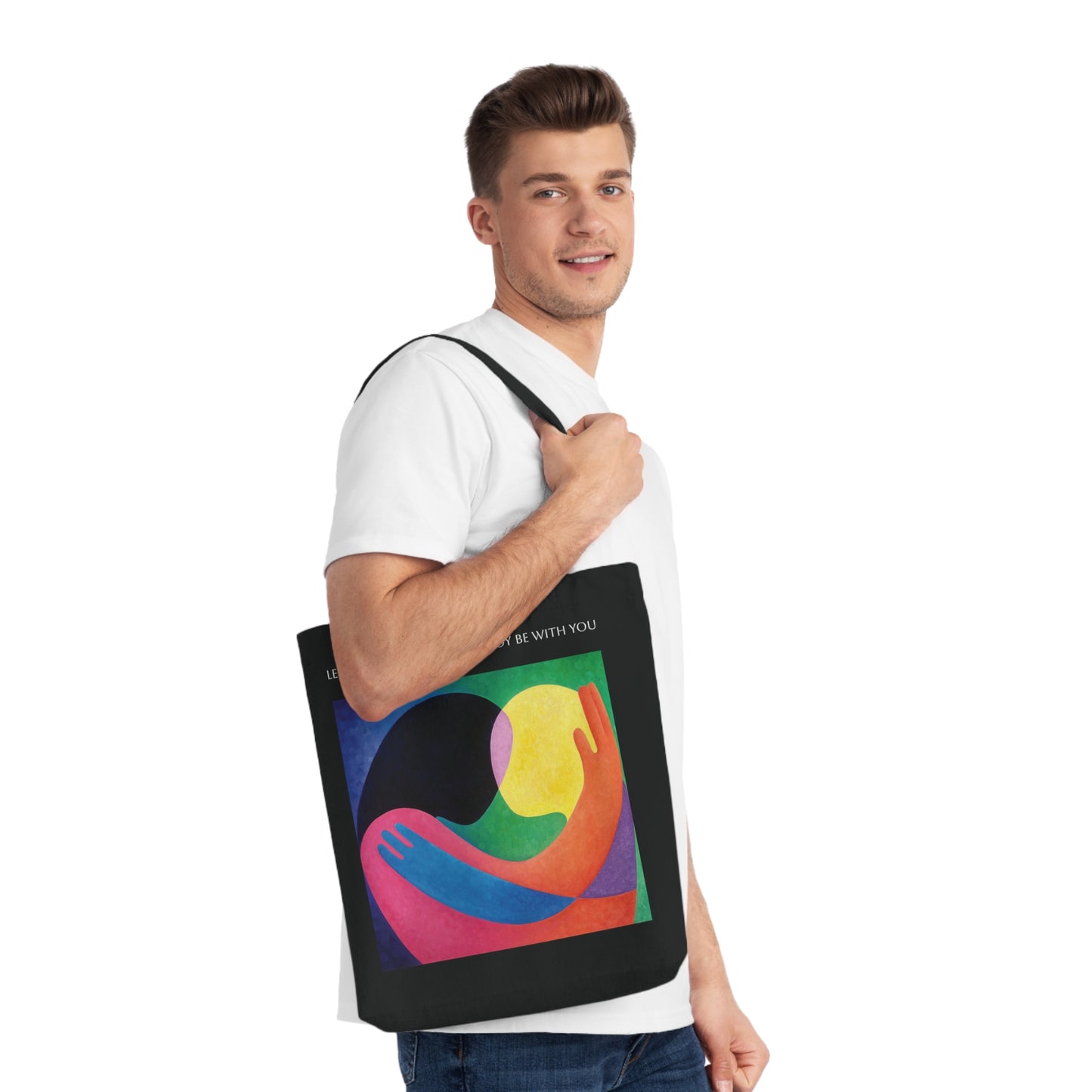 Copy of Colorful Woven Tote Bag - 'Let the Love, Happiness & Joy Be With You'