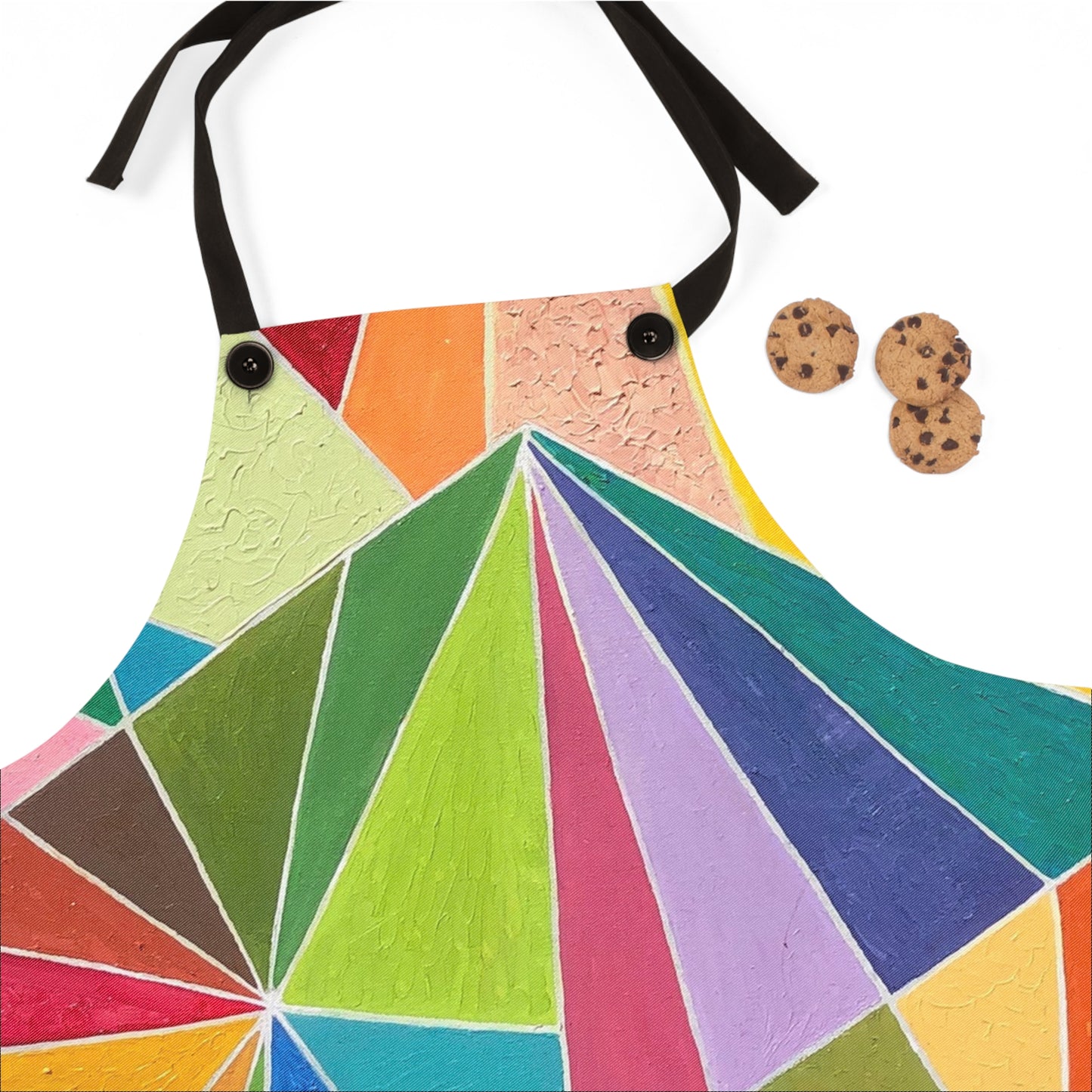 Colorful Geometric Pattern Apron for Creative Cooking