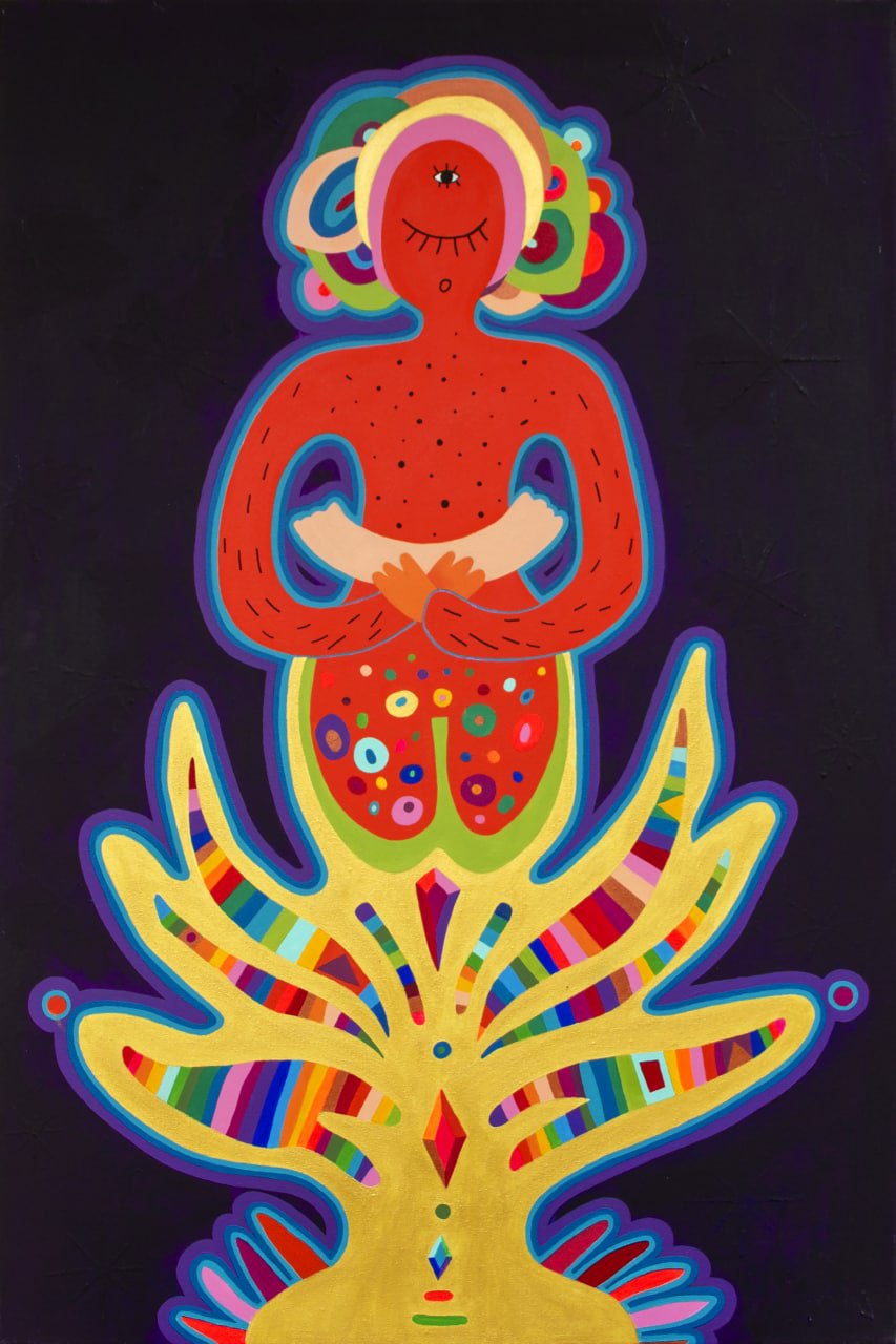 Cuadro "Virgen con bastón" 60x90
