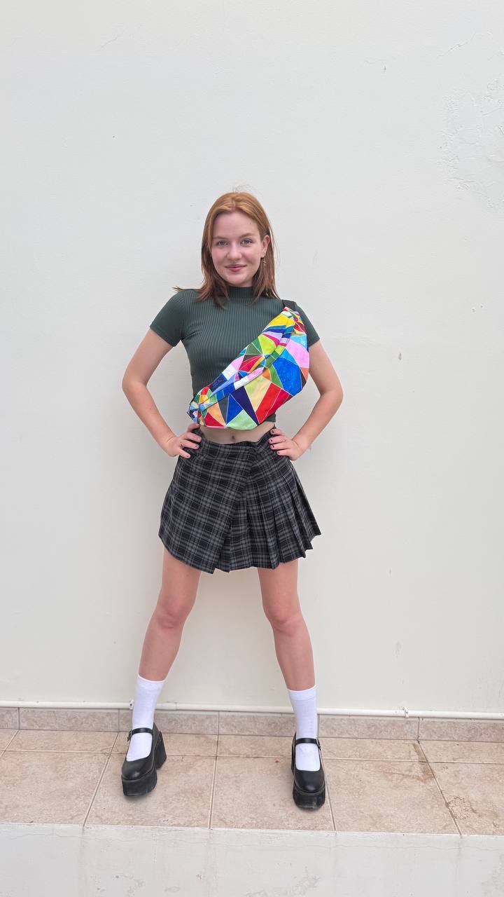 Colorful Geometric Large Fanny Pack - Fun & Functional Accessory for Adventurers