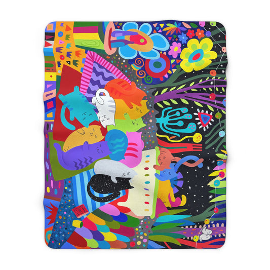 Copy of Cozy Sherpa Fleece Blanket – Whimsical Nature Design for Comfort & Relaxation