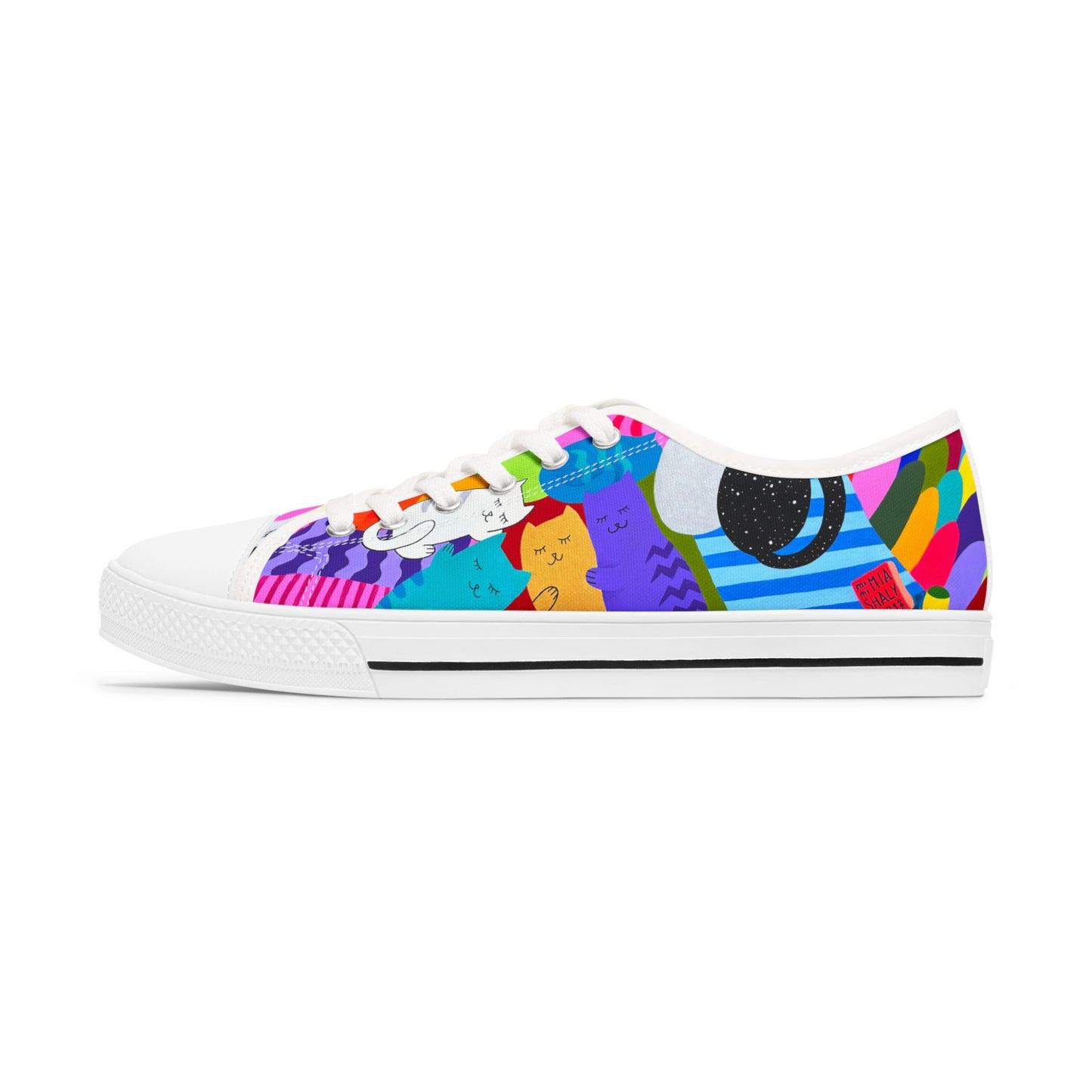 Colorful Women's Low Top Sneakers - Fun Artistic Design