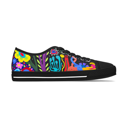 Colorful Women's Low Top Sneakers - Fun Artistic Design