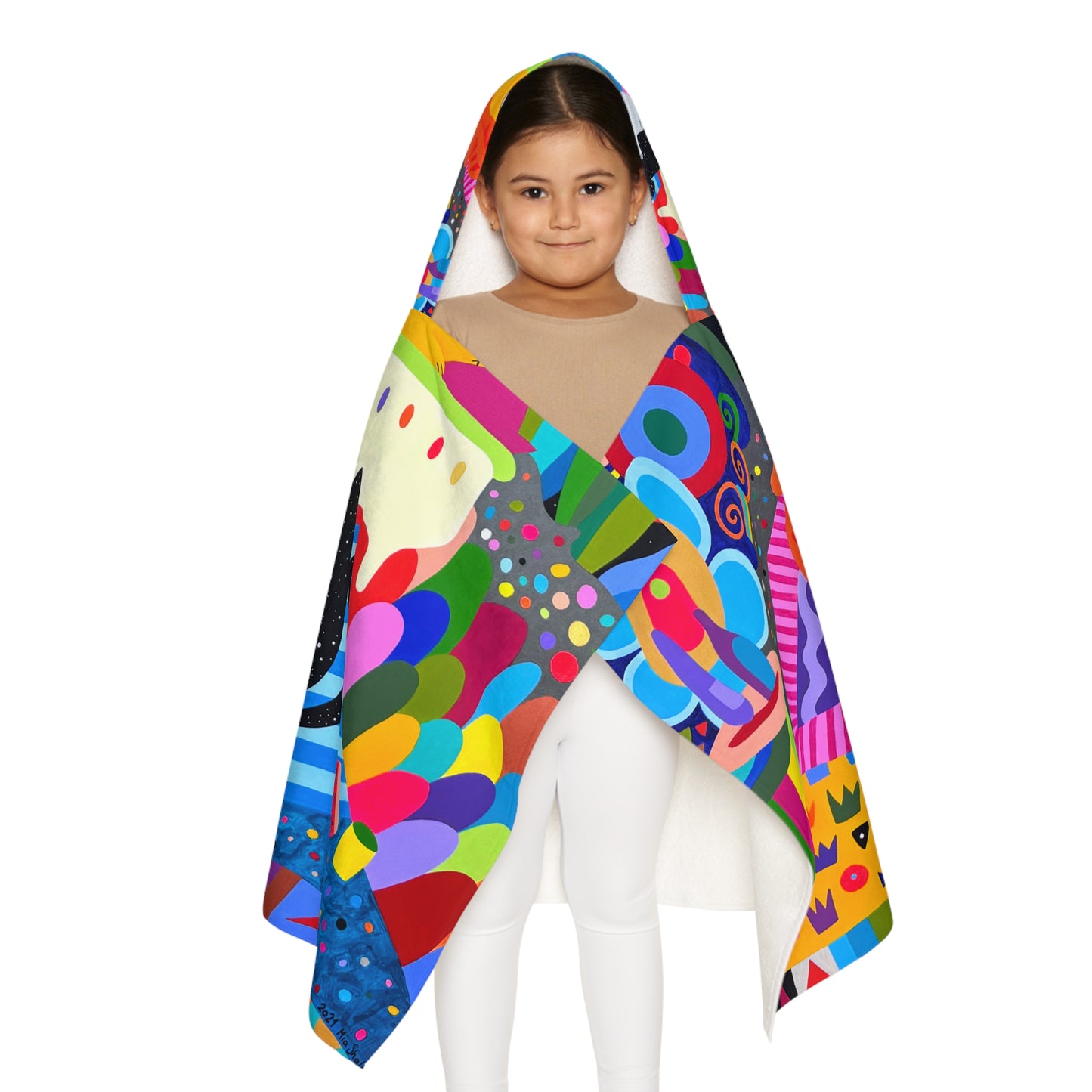 Colorful Cat Youth Hooded Towel - Fun and Cozy Bathing Experience