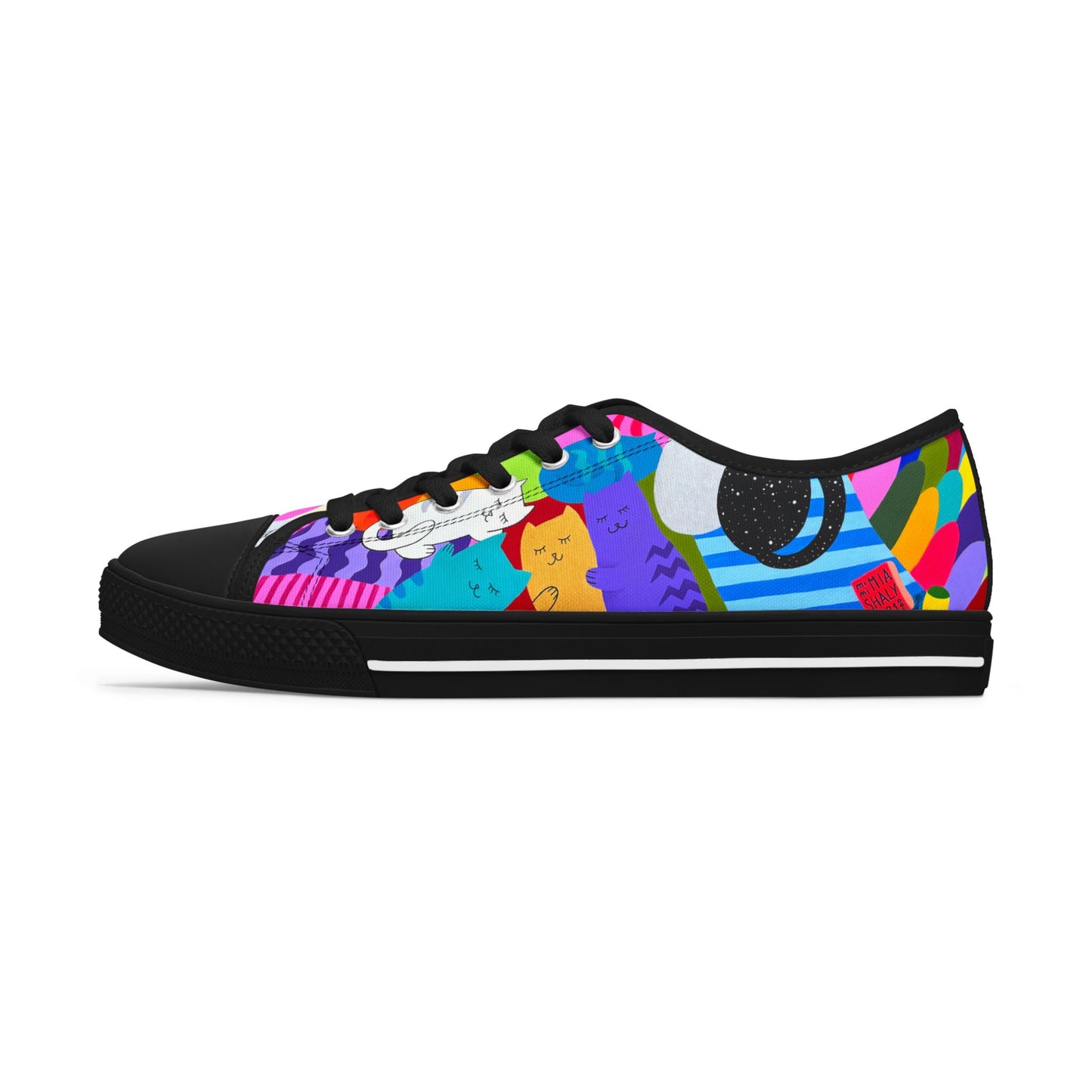 Colorful Women's Low Top Sneakers - Fun Artistic Design