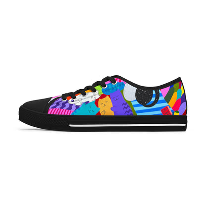 Colorful Women's Low Top Sneakers - Fun Artistic Design