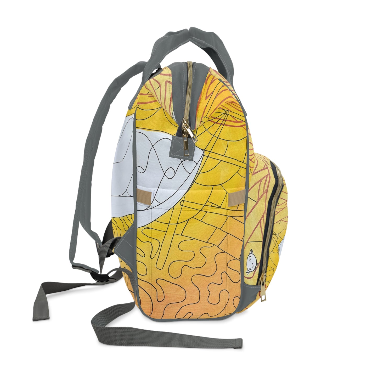 Colorful Multifunctional Diaper Backpack with Cute Animal Design