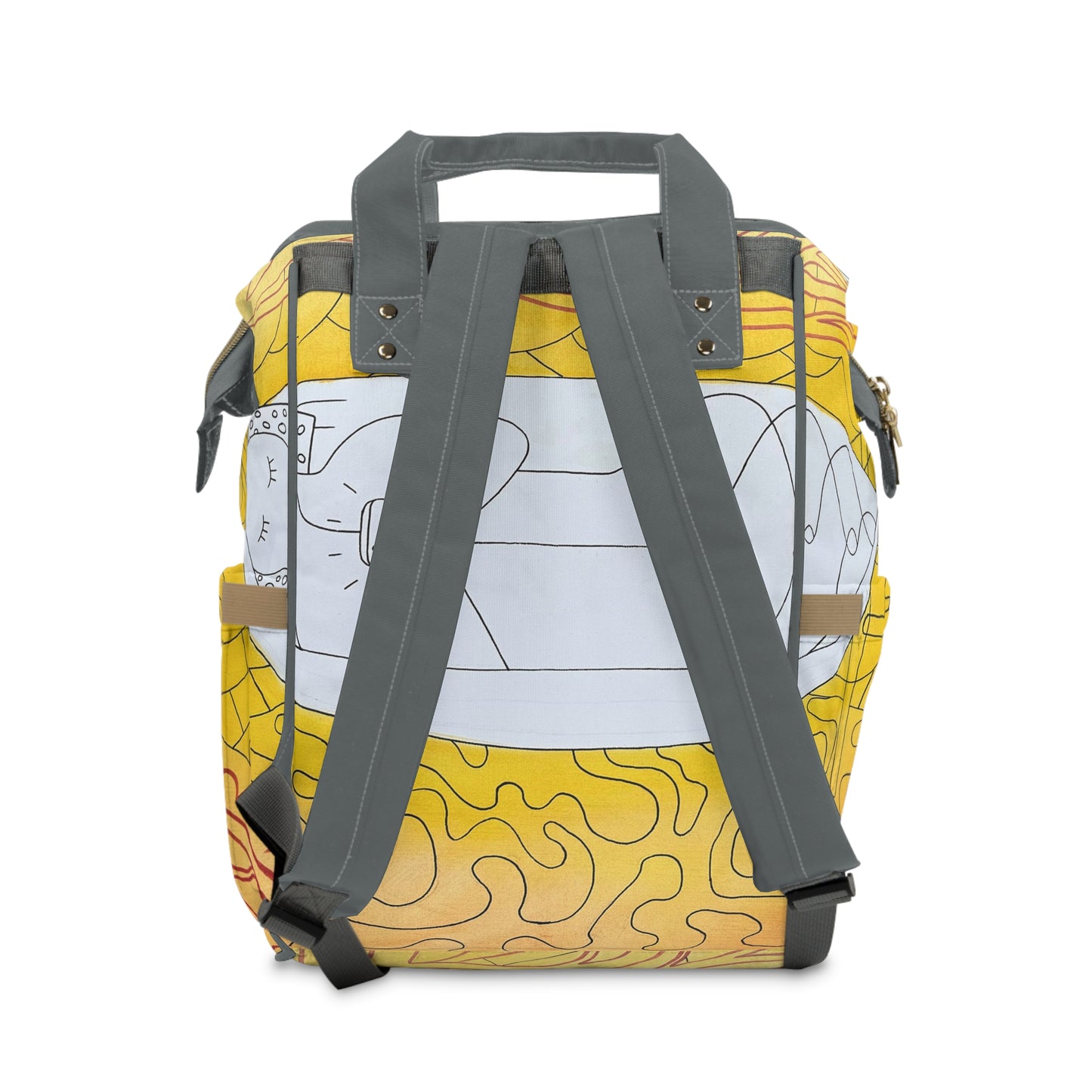 Colorful Multifunctional Diaper Backpack with Cute Animal Design