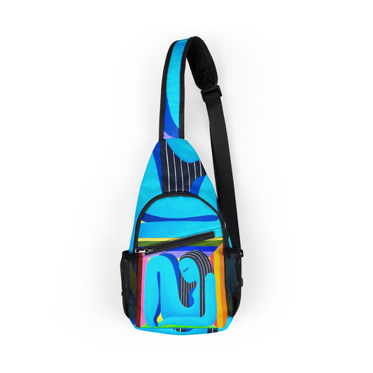 Colorful Abstract Chest Bag - Vibrant Sling Backpack for Art Lovers & Everyday Use