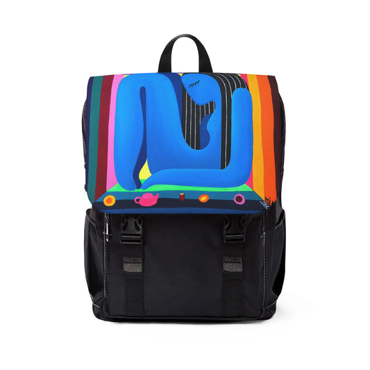 Vibrant Unisex Casual Shoulder Backpack - Colorful Art Design for Everyday Use