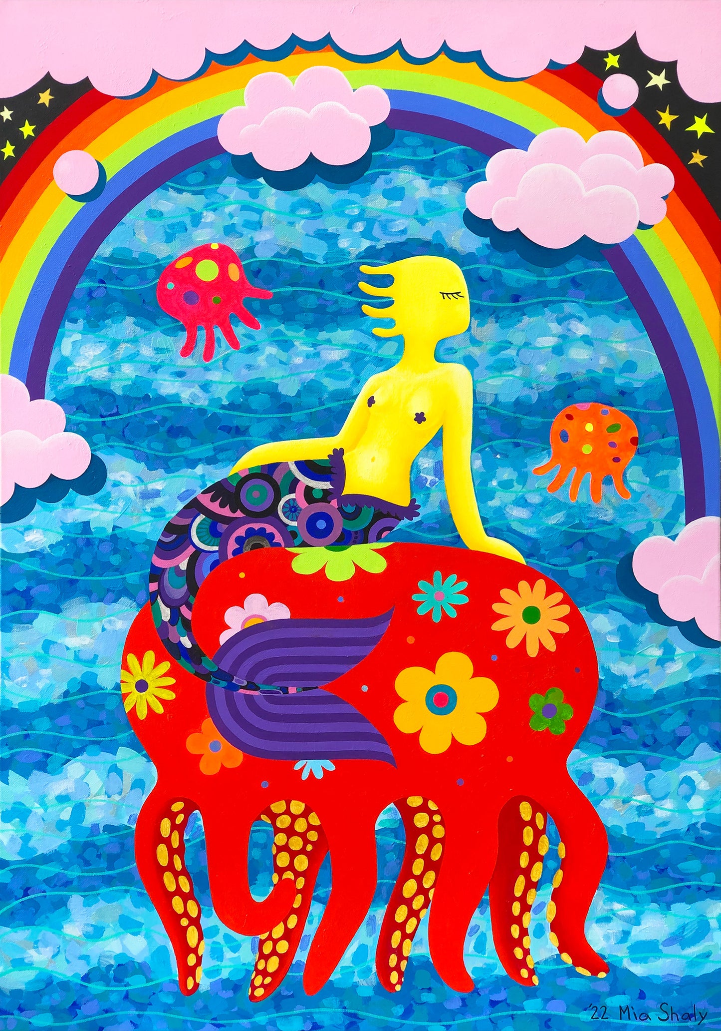 Painting "Octopus of Happiness & Joy" 70x100