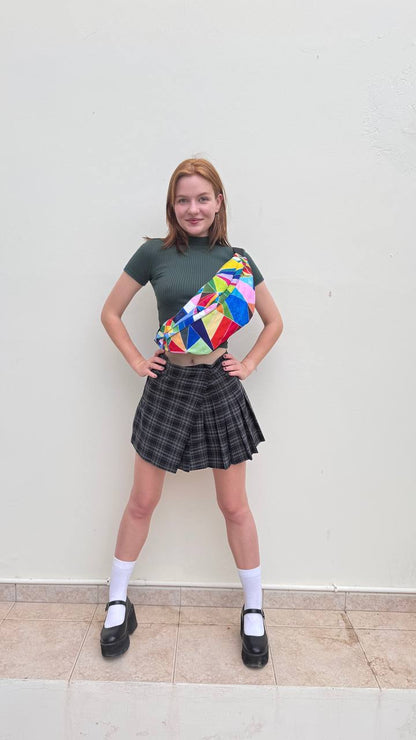 Colorful Geometric Large Fanny Pack - Fun & Functional Accessory for Adventurers